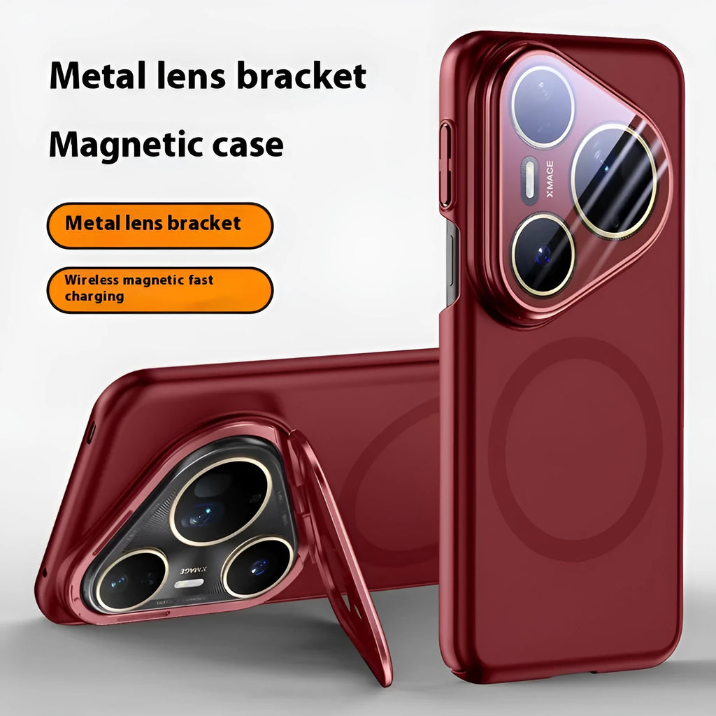 Huawei P80 magnetic protection phone case in black colour with frosted finish and back shell design