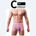 Men's thin solid-colour boxer shorts in quick-drying polyester fabric on a white background.