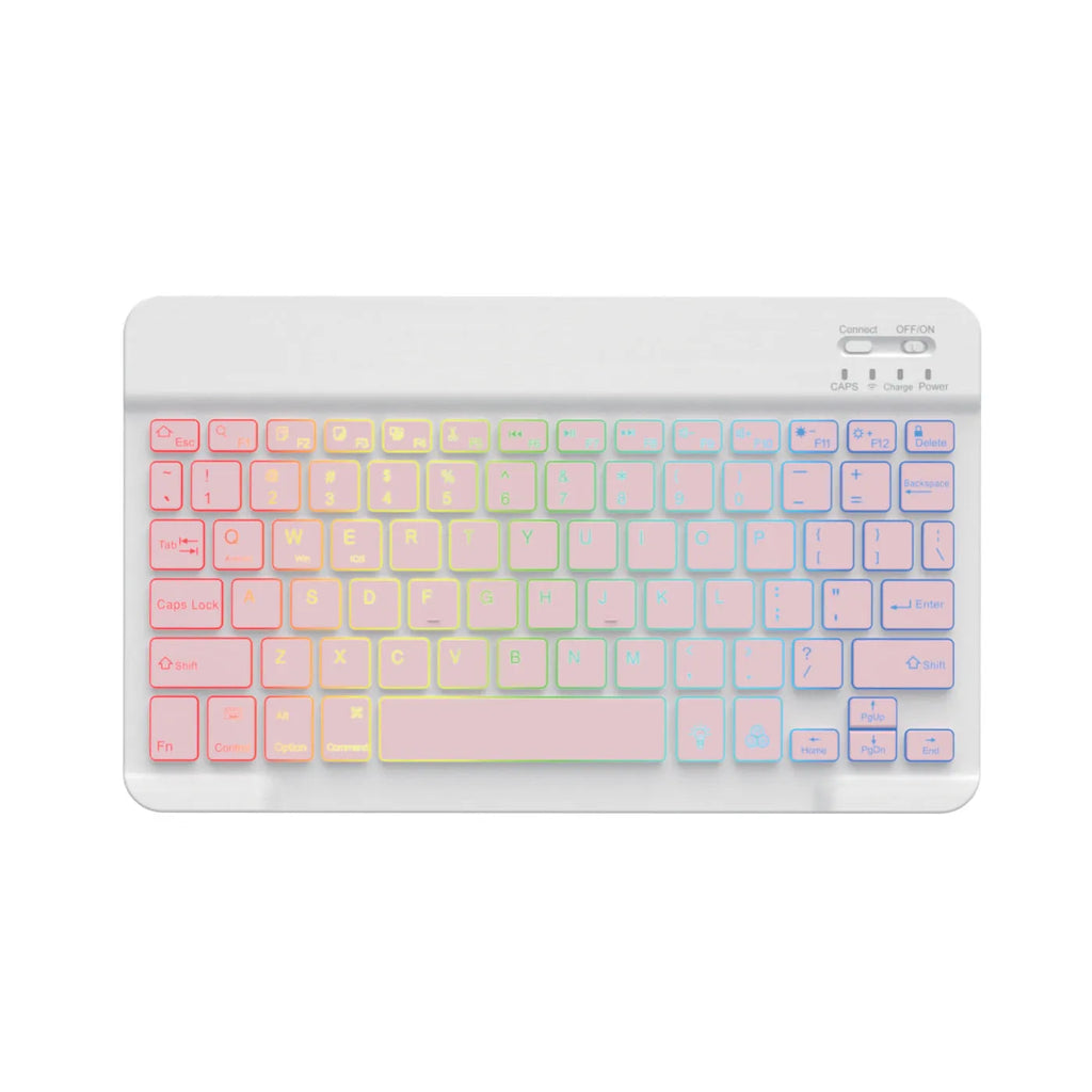10-inch backlit Bluetooth wireless keyboard for tablets in multiple colour options