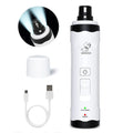 Electric dog nail trimmer device with LED display showing three speed settings for pet grooming