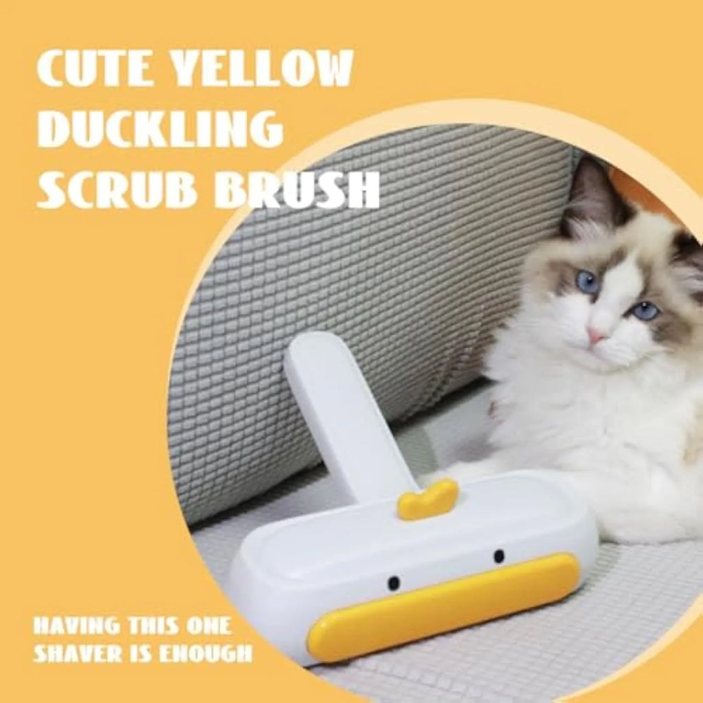 Yellow duck design portable pet hair remover with plastic body and bristles