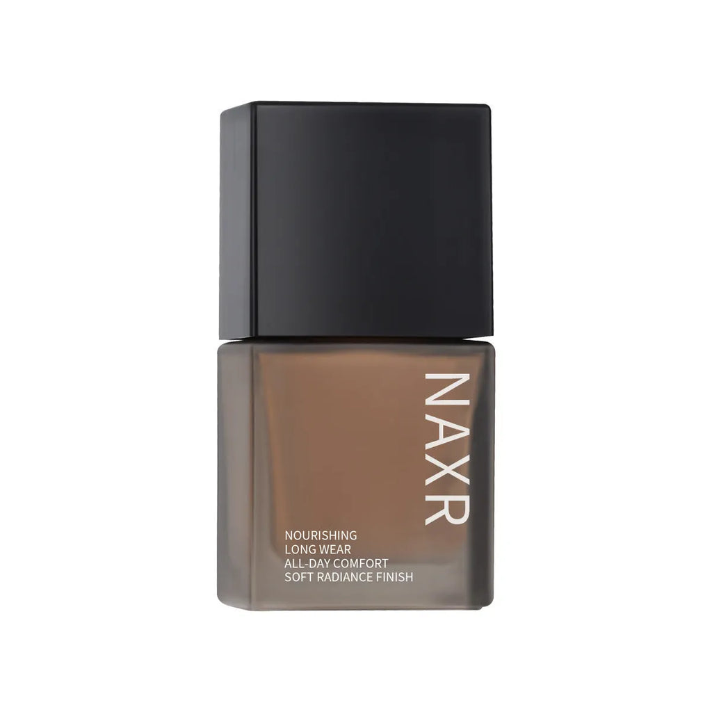 Liquid foundation bottle for oil control and brightening, available in natural color and ivory white shades.