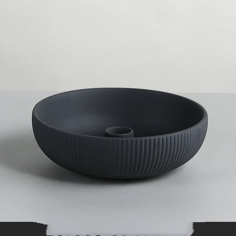 White porcelain handmade candle tray 17.5cm matte finish abstract shape candle holder for candle jars and utensils