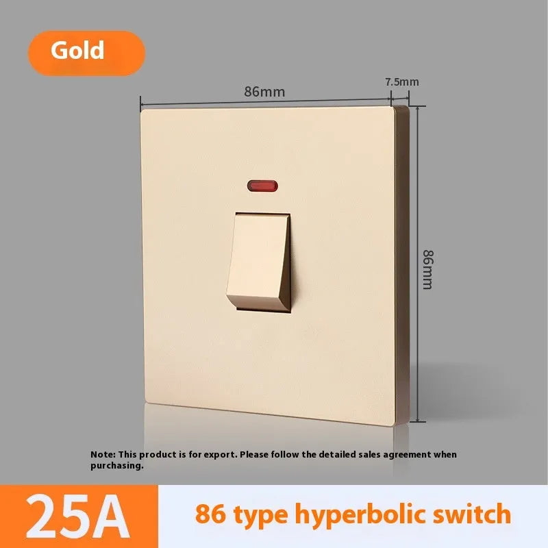 High current 3P electrical switch with light panel for water heaters and air conditioners