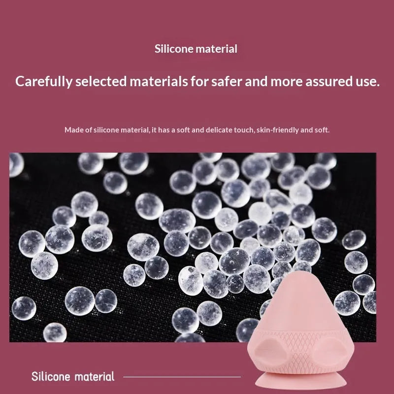Silicone massage ball 32x75mm in pink for fitness and muscle relief on a white background