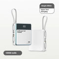 Super fast charge power bank 10000mAh with cable in black plastic shell