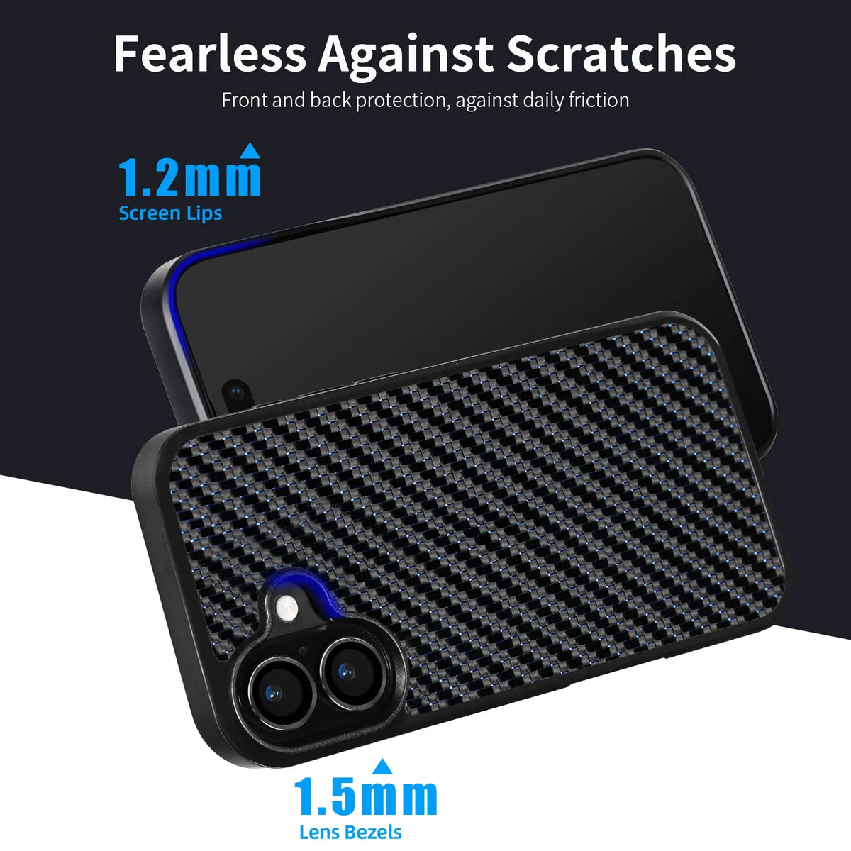 Twill colour phone case in blue compatible with iPhone 12 to 17 Air models