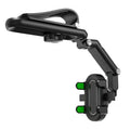 Car rear seat sun visor with buckle attachment in black or green colour.