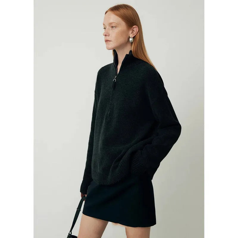Wool blend loose lapels bandage dress in black or grey with long sleeves