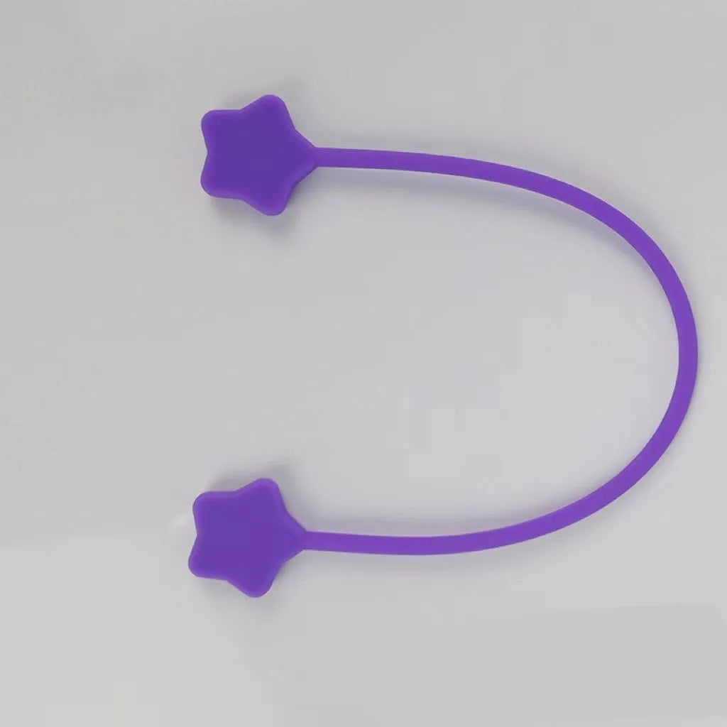Star-shaped silicone magnet wire winder organiser for headphone and computer cables