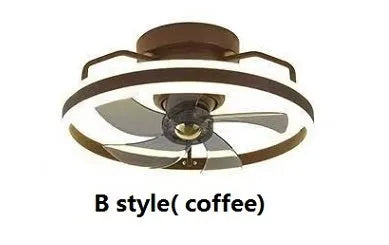 Modern simple style ceiling fan with light fixture, 50cm diameter, with PC blades and acrylic shade.