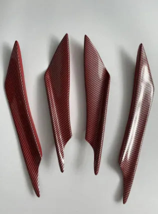 Carbon fibre automotive bumper blade kit with four ABS plastic air spoilers for vehicle modification