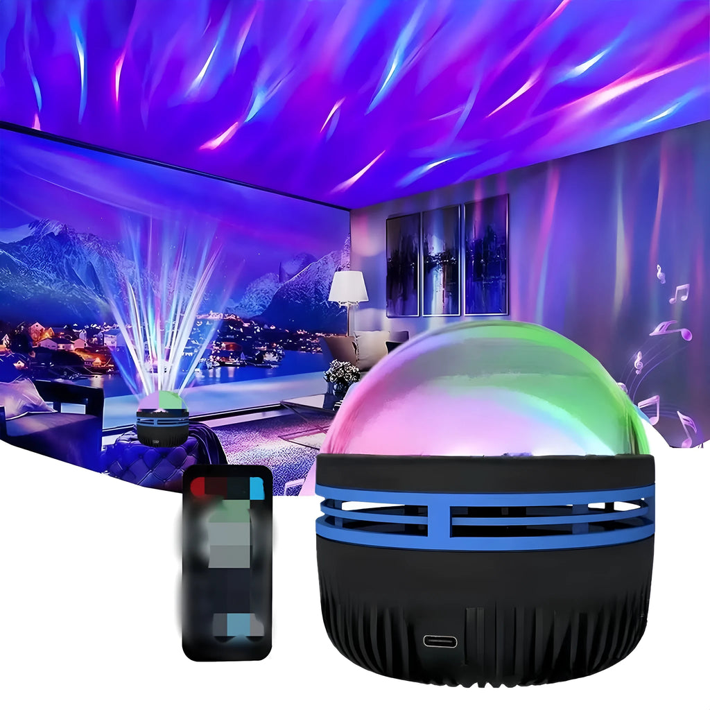 Fantasy Northern Lights Projection Star Light Water Wave Lamp with remote control, PVC shade, 80x90mm