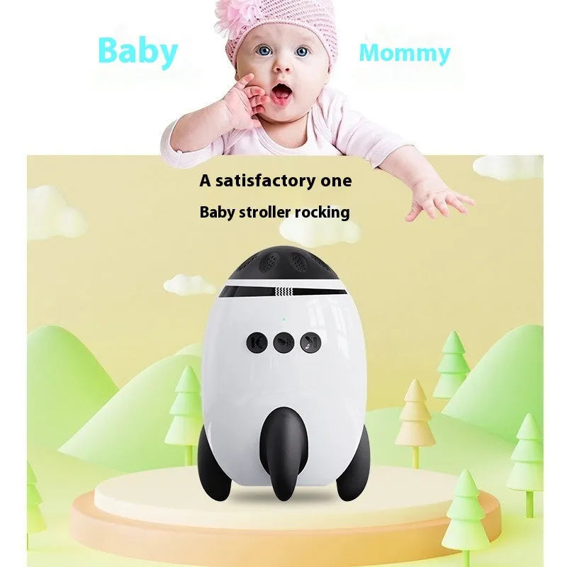 White ABS plastic baby sleep comforter device measuring 12x9.3x8cm with Bluetooth and white noise features