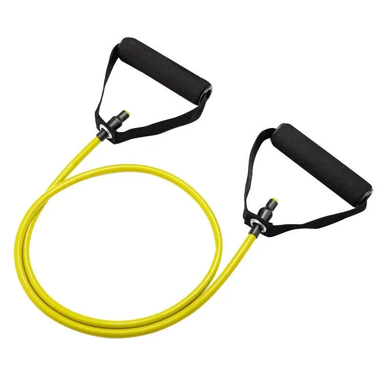 Adjustable chest expander with TPE tension rope in five colour options representing different resistance levels