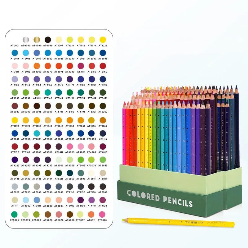 Boxed set of 72 or 126 basswood colour pencils for art students, conforming to AP safety standards.