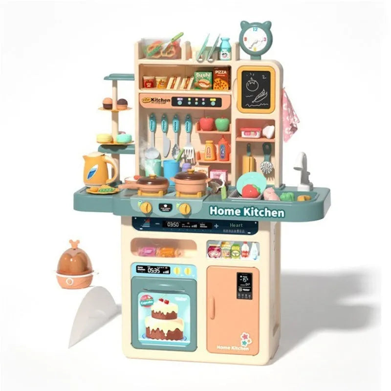 Children's water spray simulation kitchen slicer cooking suit toy in plastic with spray feature, 100cm length