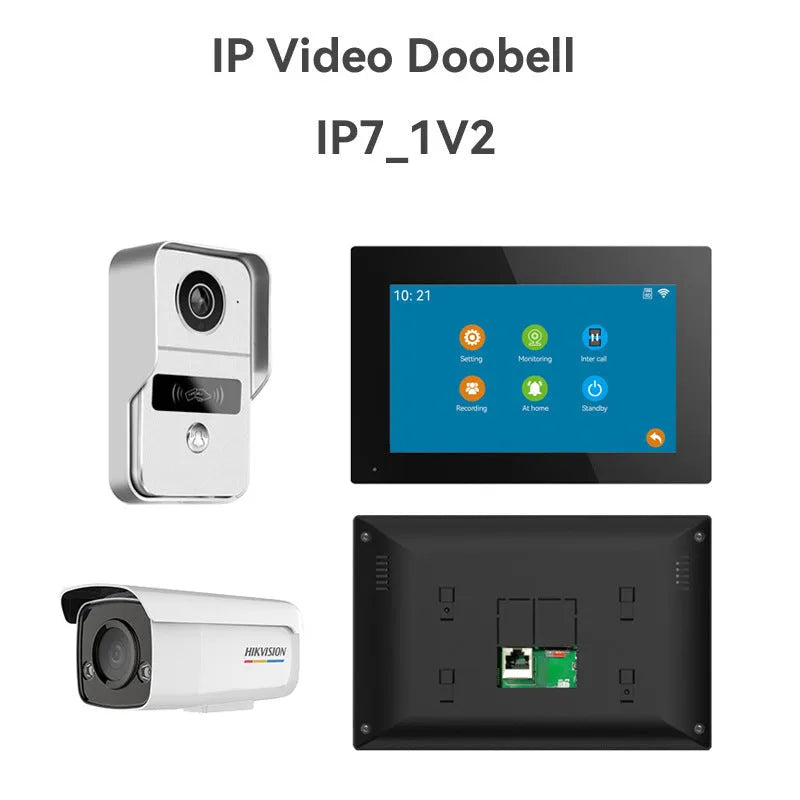 1080P video intercom doorbell system with colour camera and 10 inch display