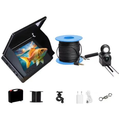 Fish finder underwater camera with 4.3-inch screen and temperature sensor