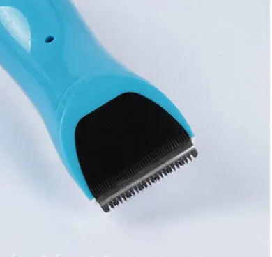 Rechargeable pet hair clipper BZ-807 with four limit combs, stainless steel blade, in blue colour