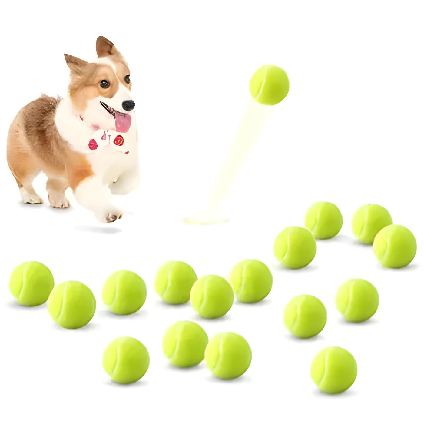 6.3cm bite-resistant rubber dog tennis ball in bright pink colour