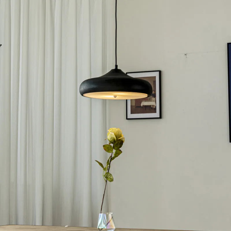 Retro French style chandelier with antique black iron shade 30cm diameter