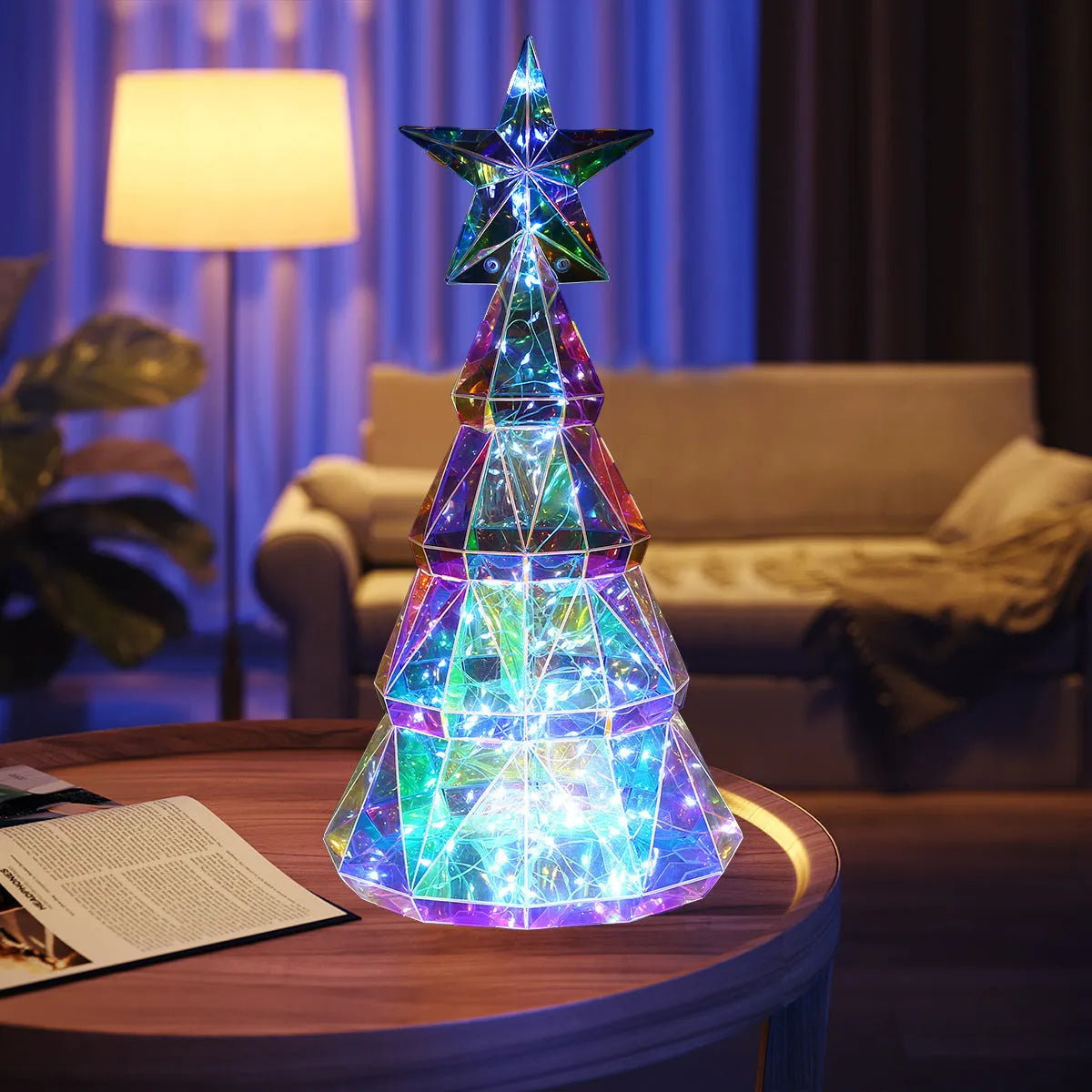 Colourful cartoon LED Christmas tree decorative light with battery-powered operation