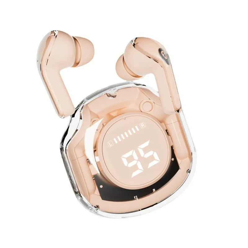 Wireless Bluetooth headset with 30mAh earbuds and 200mAh charging case, Type-C, digital display, five colours