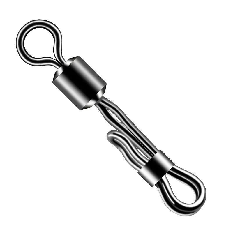 Brass quick change fishing barrel swivel with quick release mechanism in a 5-piece set