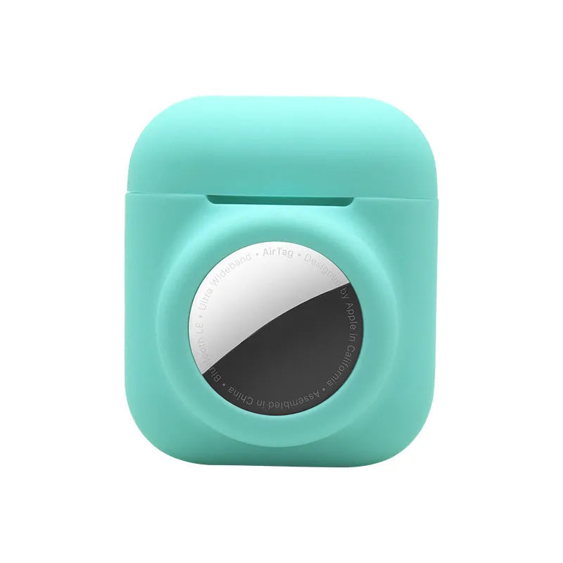Silicone AirTag protective sleeve with flip cover in various colour options