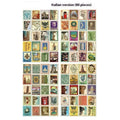 Hand painted stamp stickers 80 pieces with Paris London Italy printed designs for journal decoration
