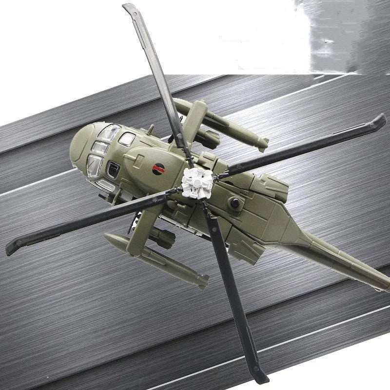 Black Hawk gunship alloy military model helicopter in green colour with flash feature