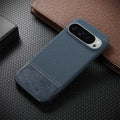 Lambskin anti-fall stitched phone case for Google Pixel 9 Pro XL, black colour, plaid pattern back cover
