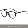 Women's ultra-light multi-focus presbyopic glasses in black focus frame with reading lenses