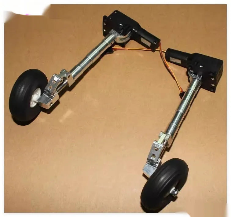 Retractable landing gear with kneeling damping shock absorption for electric toy aircraft models