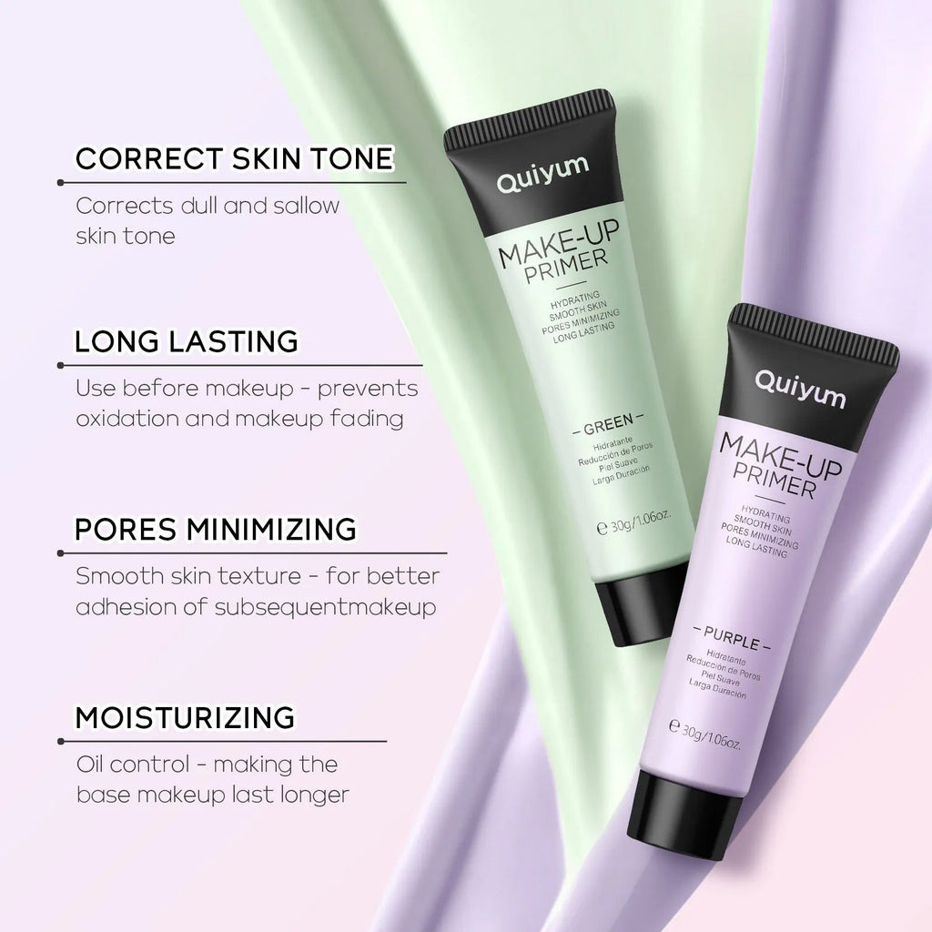 30g colour-correcting makeup primer in green, pink and purple shades