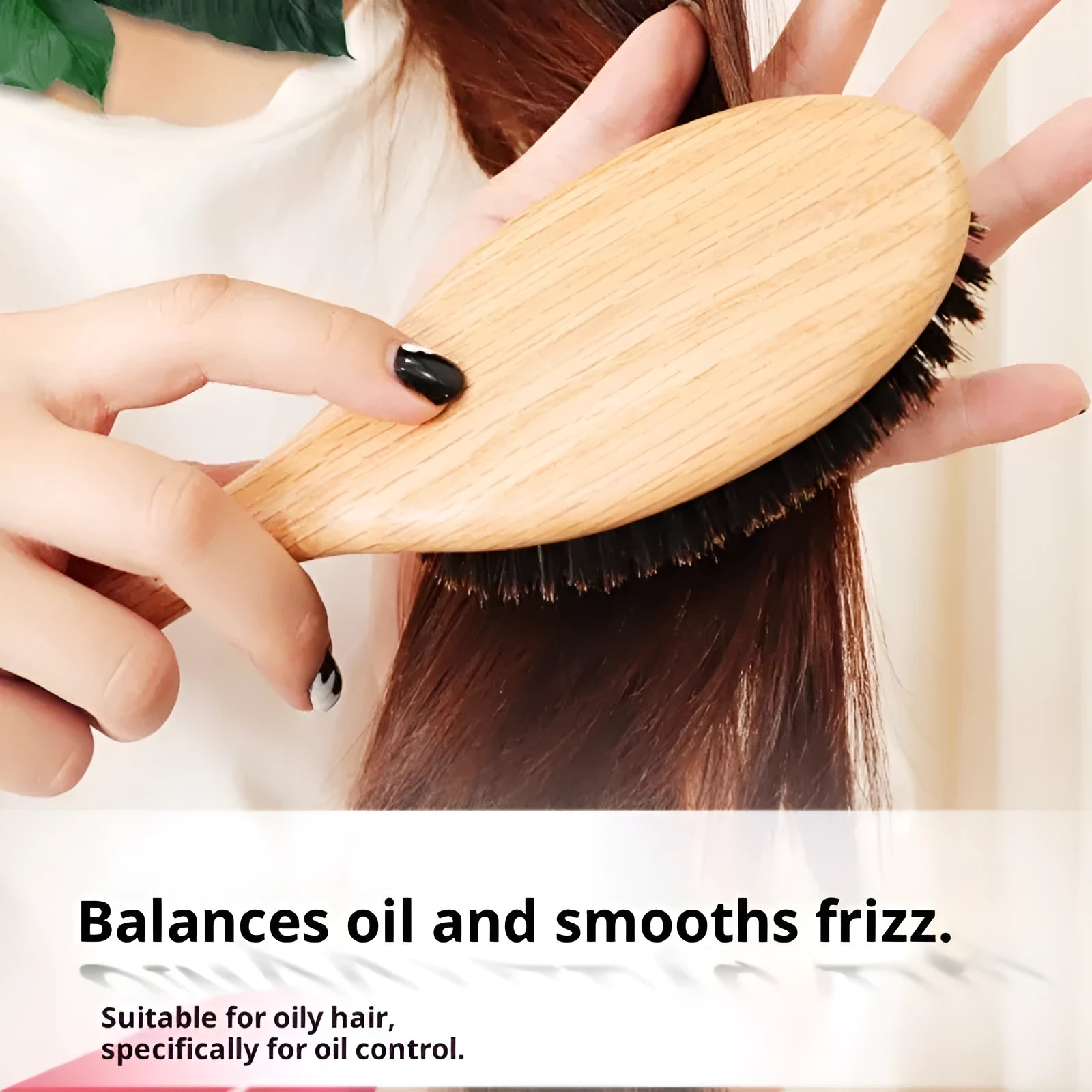 Natural bamboo whole pig hair nanzhu air cushion comb set with lotus wood flat comb for anti-static hair care