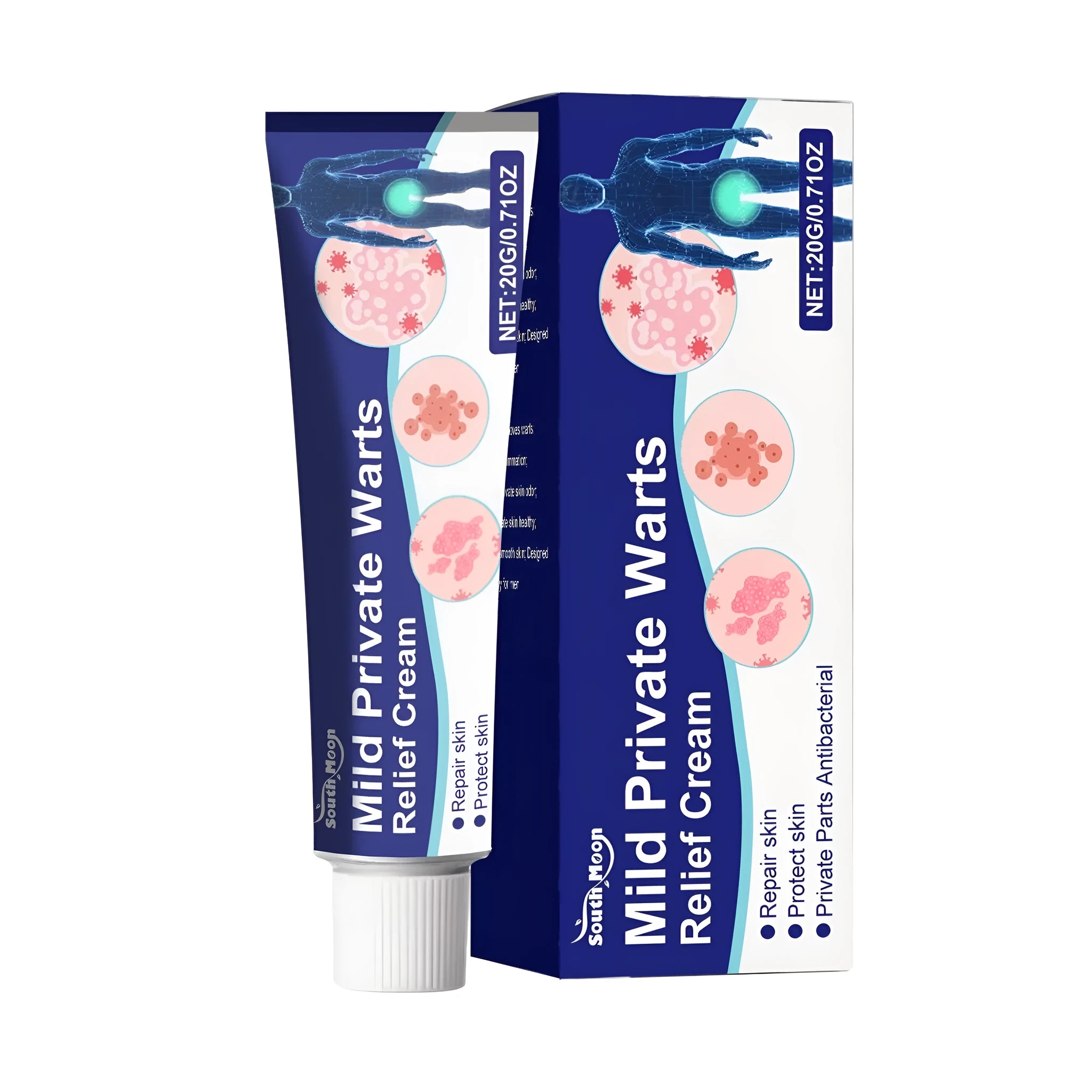 20g tube of warts relief cream with licorice and mint leaves formula