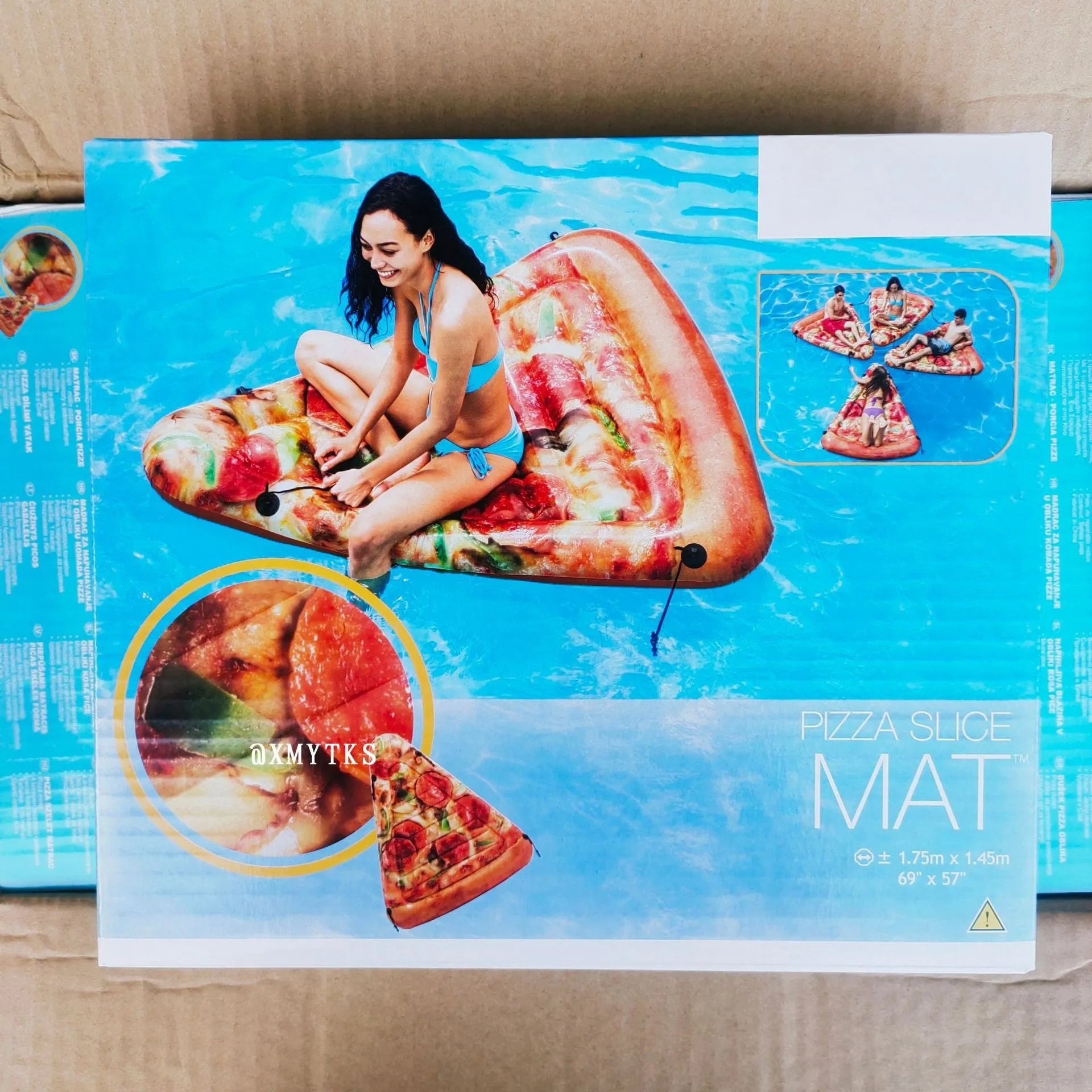 Pizza float surfboard inflatable recliner 175x145cm on water