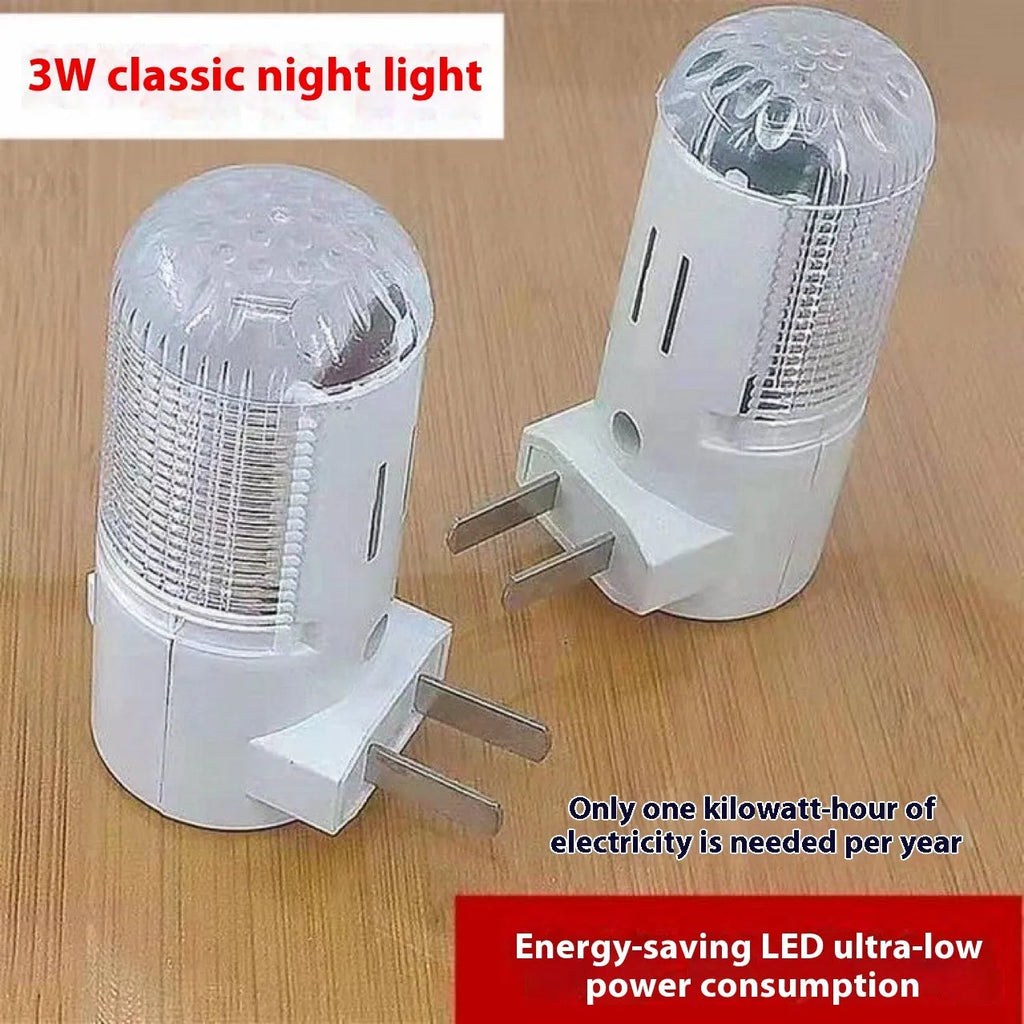 Minimalist plug-in bedside night light showing dual-colour switch and American plug