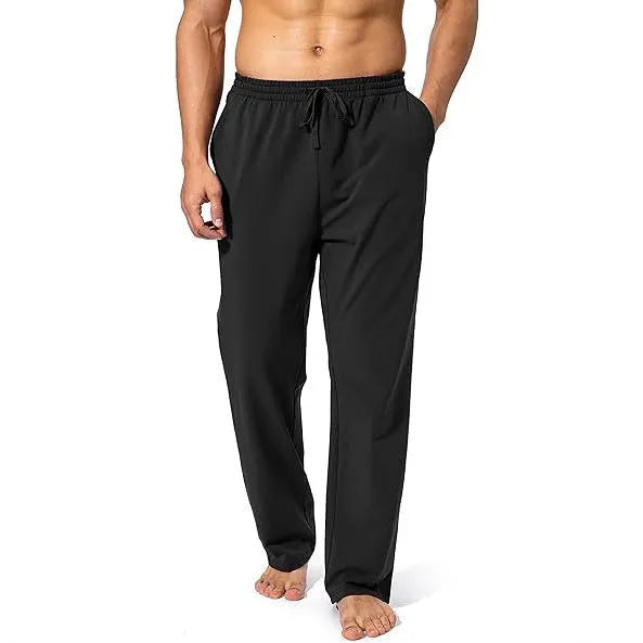 Men's loose fit casual trousers in dark grey quick-dry polyester fabric
