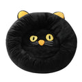 Black cat shape velvet pet nest bed with raised edges for cat head and neck support