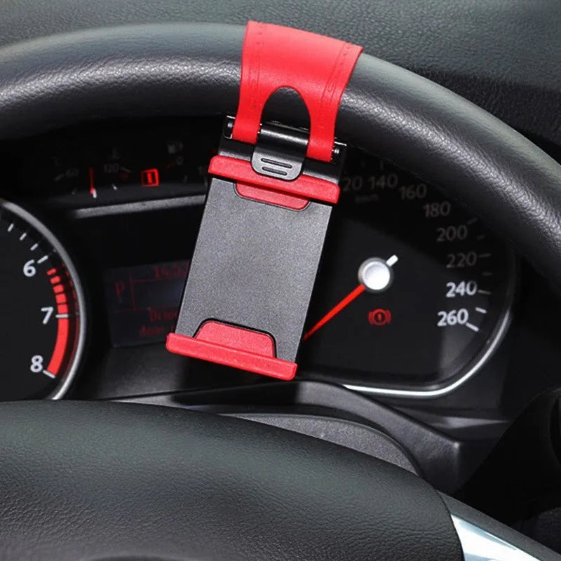 Universal car steering wheel clip mount holder for mobile phones and GPS devices