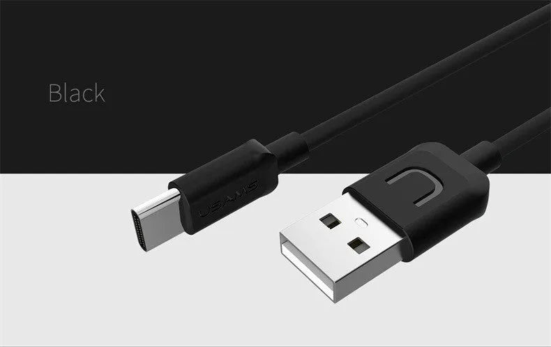 1 metre USB charging cable in selected colour with Type C, Micro USB or iPhone connector