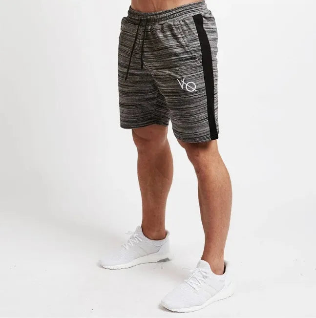 Men's quick-drying modal fabric fitness shorts in black with elastic waistband
