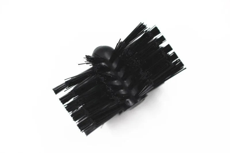 Pipe cleaning brush set with six nylon rods and 100mm diameter galvanised iron wire brush head in blister packaging