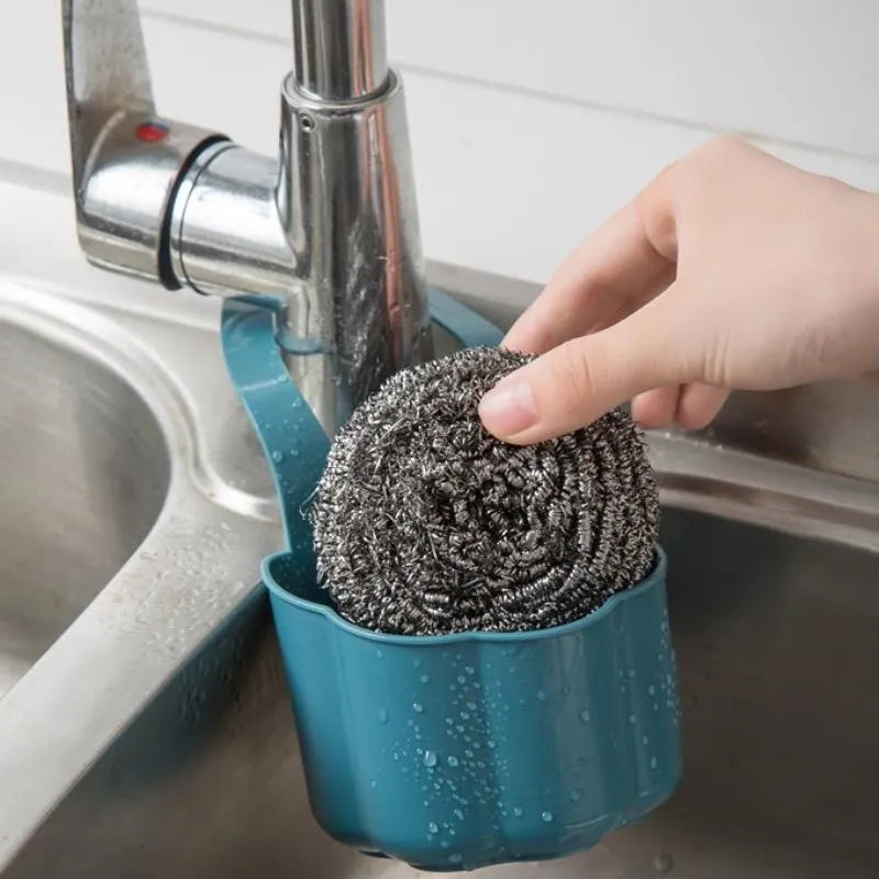 Nordic style plastic drain basket for kitchen sink in dark blue, grey, or pink colours