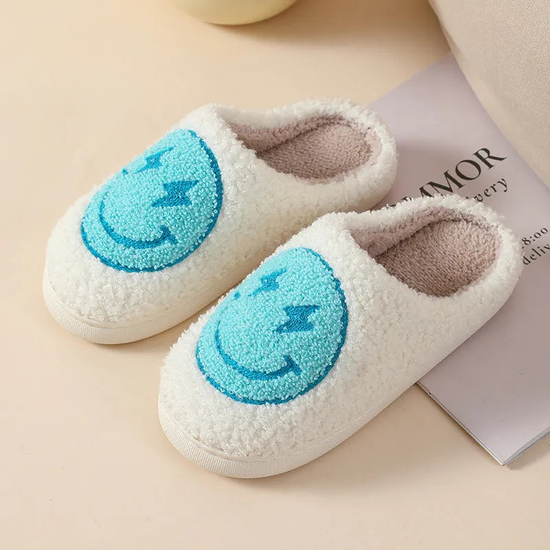 Women's plush cartoon love style slippers with non-slip PVC soles in Big Love design.