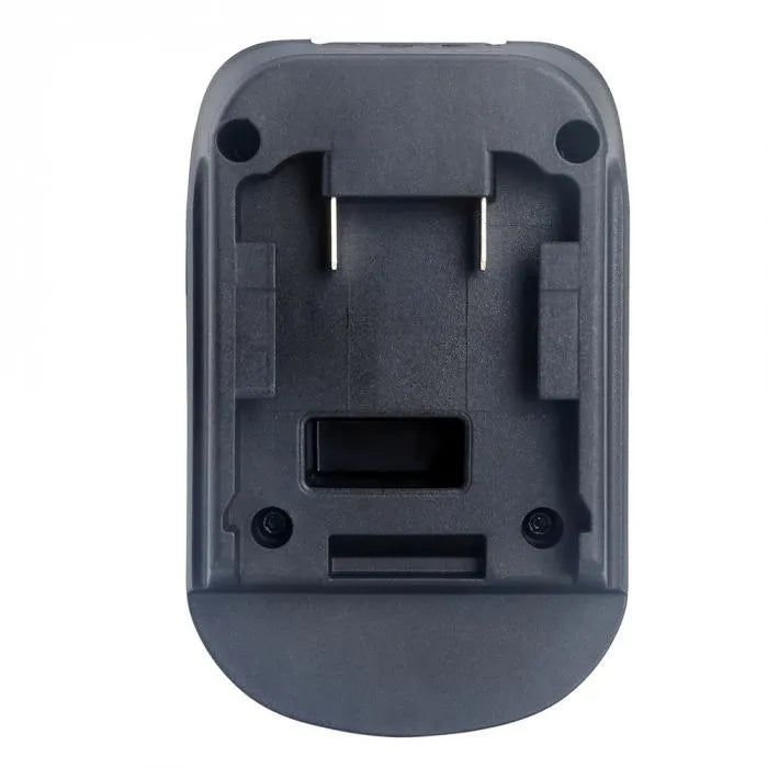 Black Milwaukee DM18M to Makita H99F battery adapter converter, 125mm long.