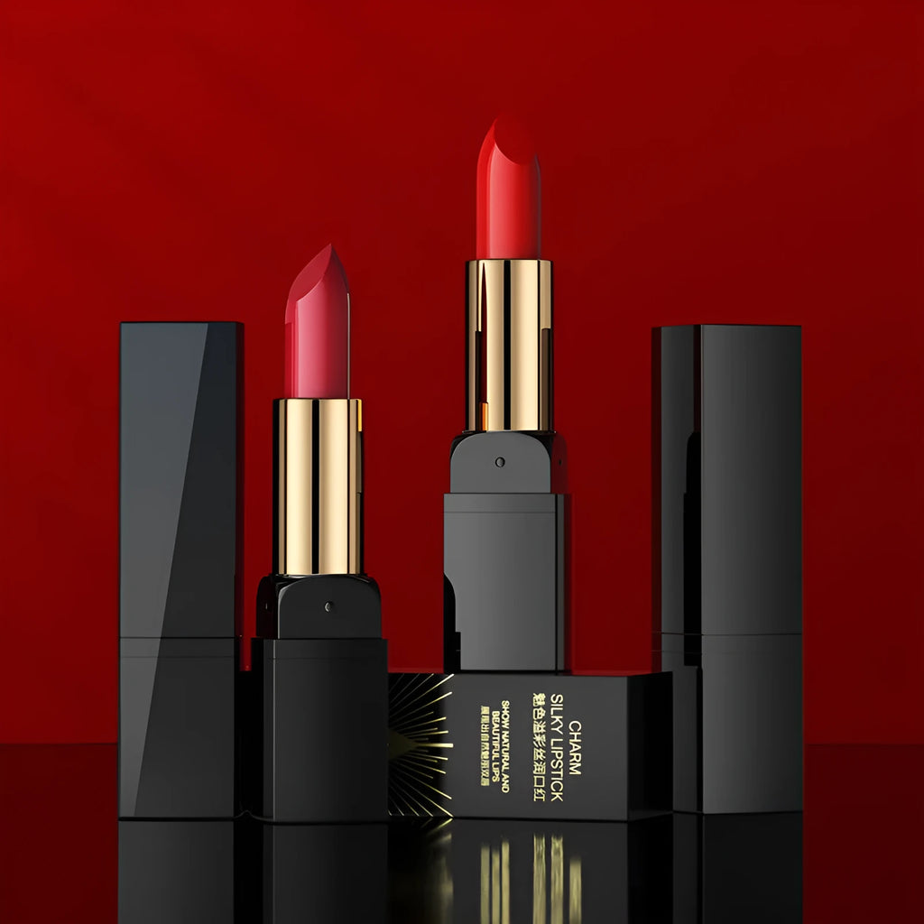 Moisturising lipstick 3.8g in eight shades including red, cherry, plum, and rose bean paste for daily lip makeup